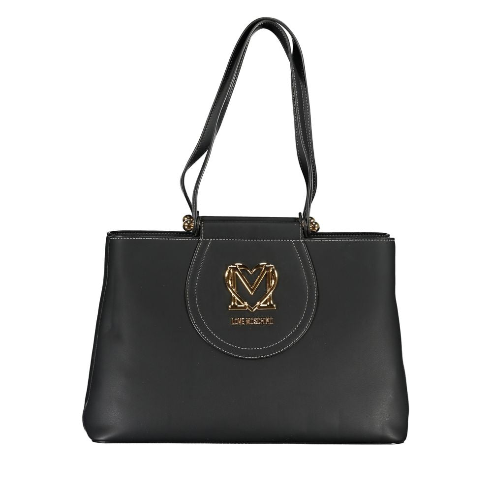 Bolso de mano de polietileno negro Love Moschino