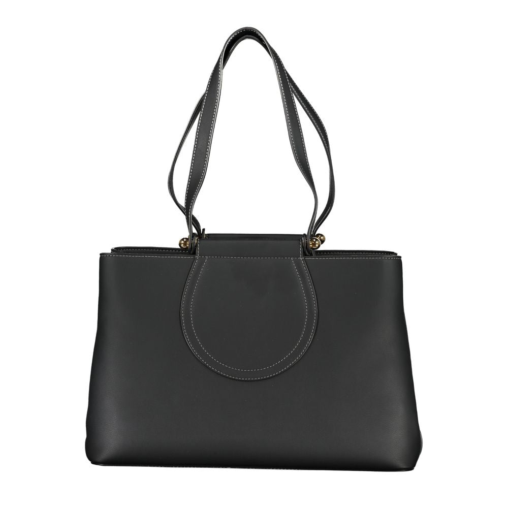 Bolso de mano de polietileno negro Love Moschino