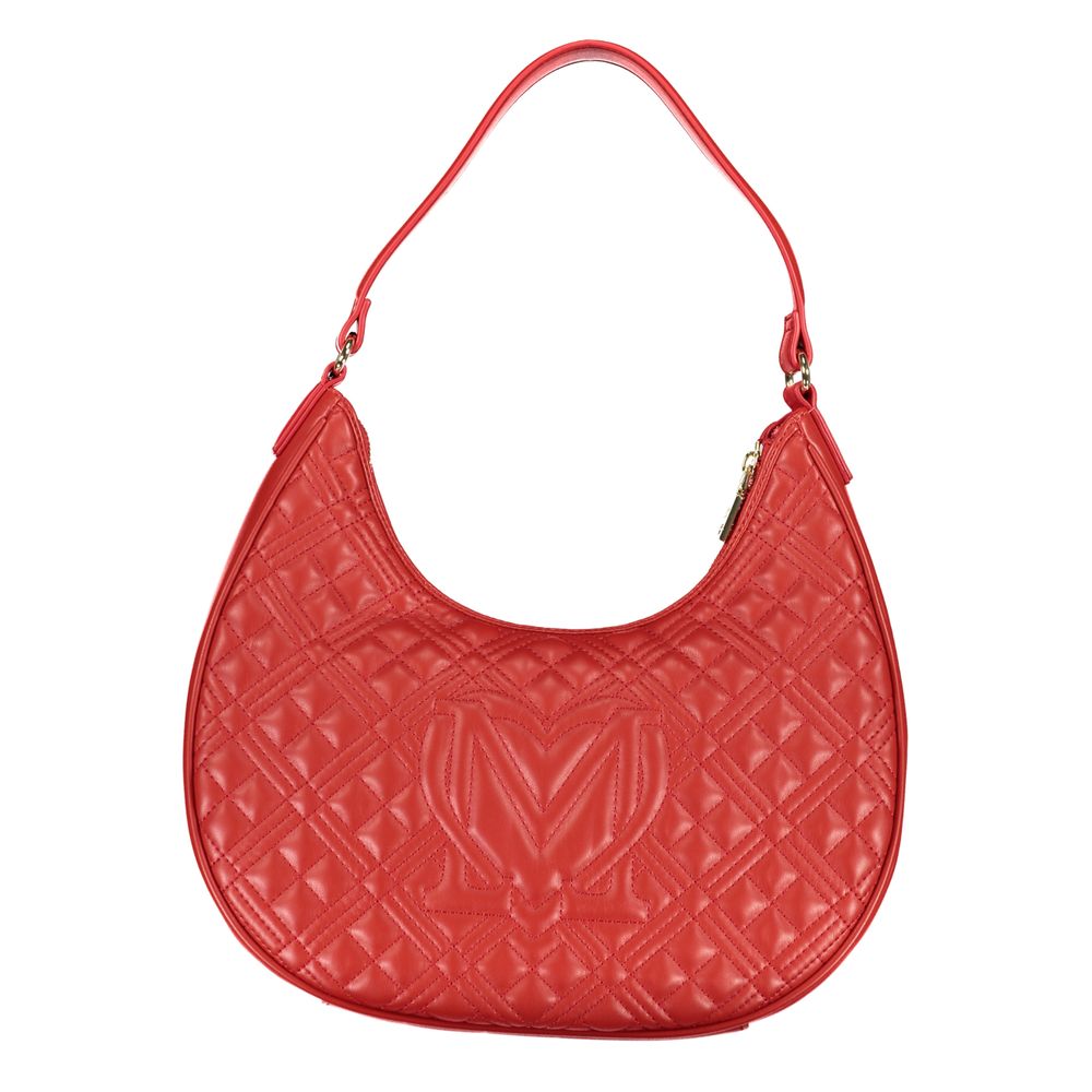 Bolso de mano de polietileno rojo Love Moschino