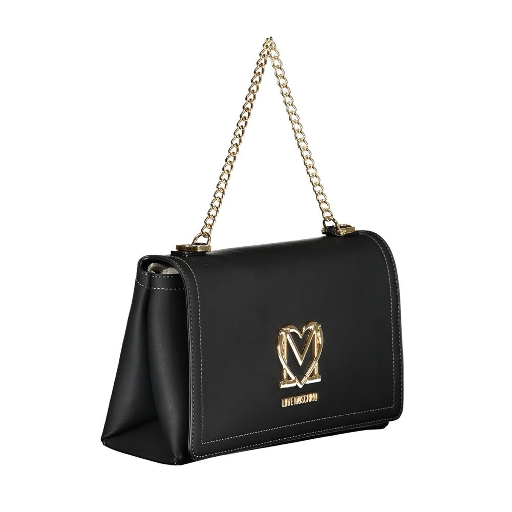 Bolso de mano de polietileno negro Love Moschino