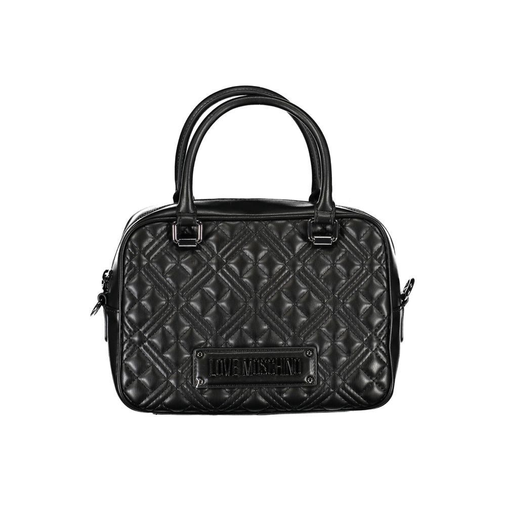 Bolso de mano de polietileno negro Love Moschino