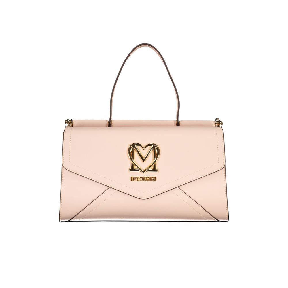 Bolso de mano de polietileno rosa Love Moschino