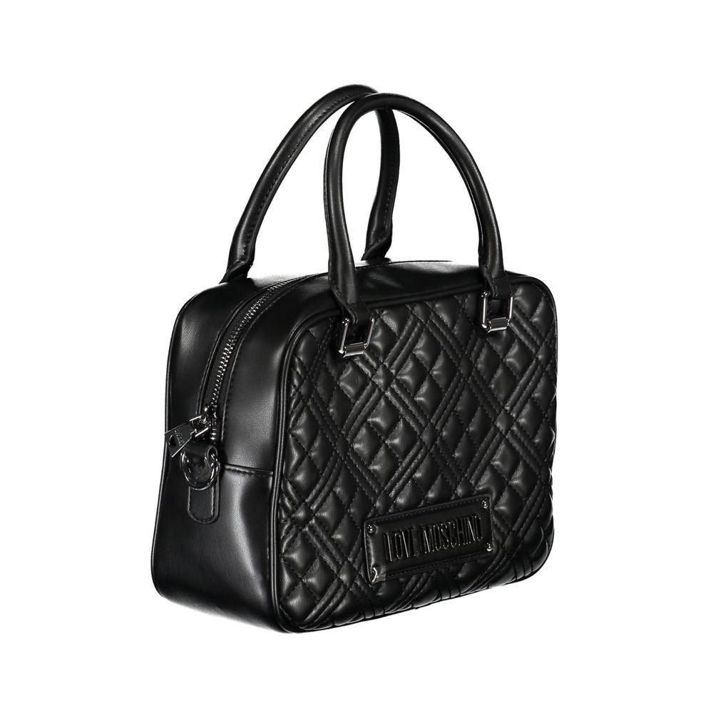 Bolso de mano de polietileno negro Love Moschino