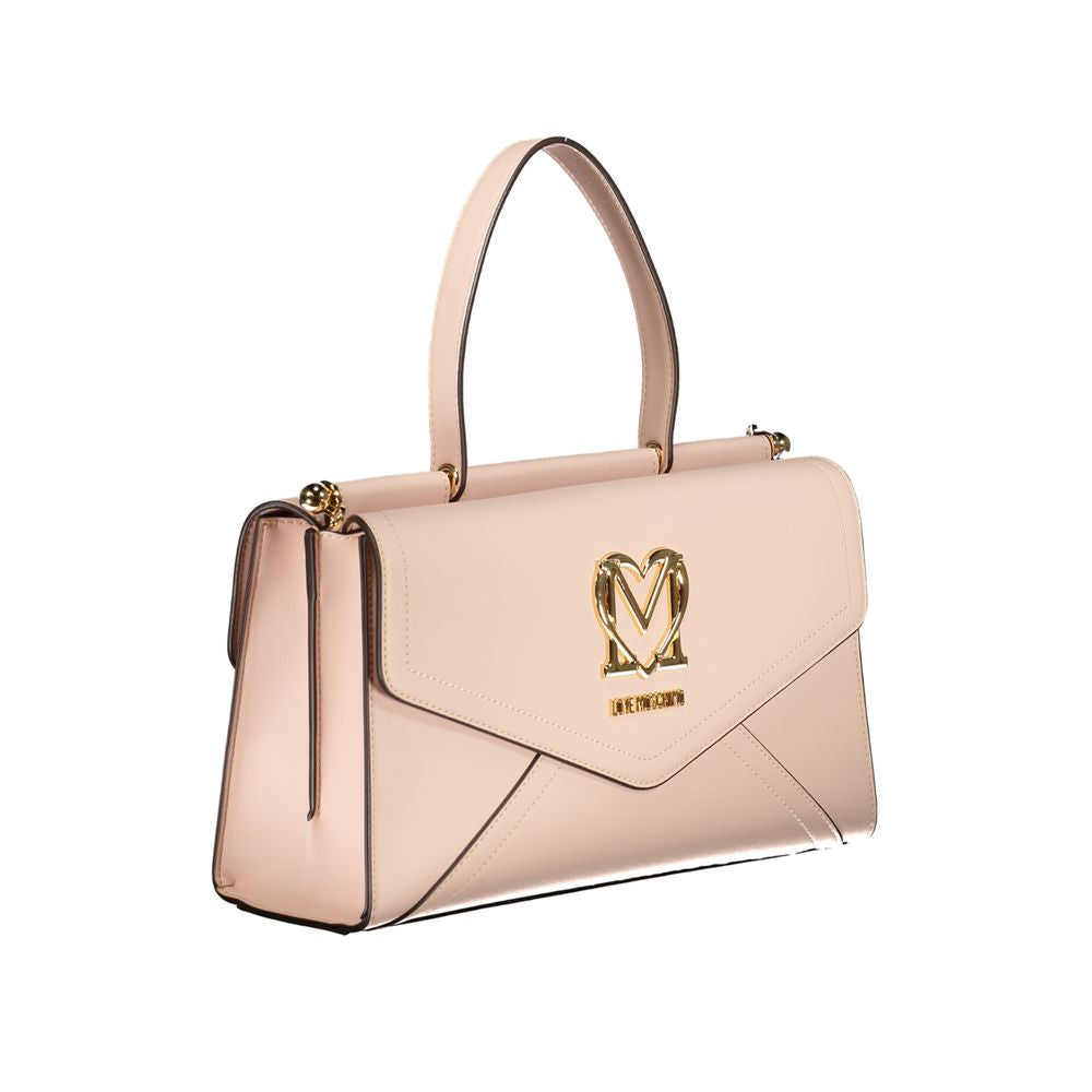 Bolso de mano de polietileno rosa Love Moschino