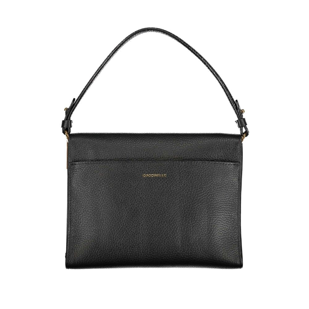 Bolso de mano de piel negra Coccinelle