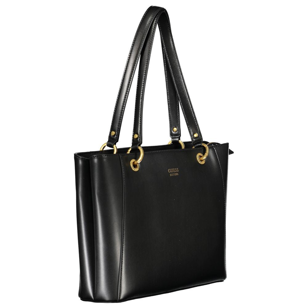 Bolso de mano de polietileno negro Guess Jeans