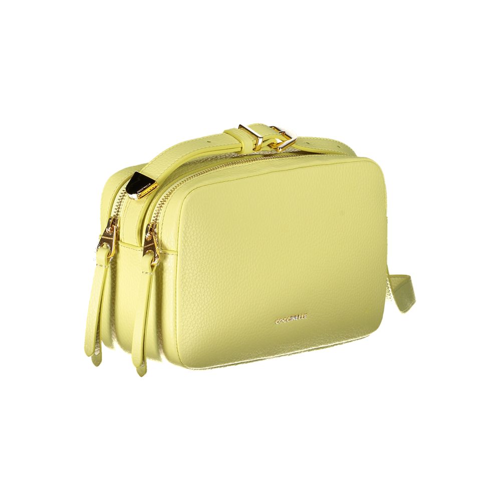 Sac à main en cuir jaune Coccinelle