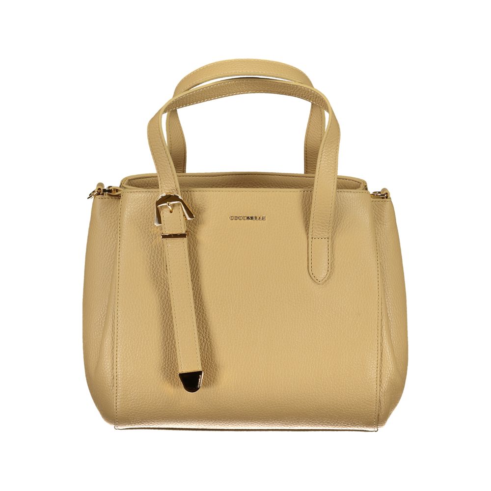 Bolso de mano de piel beige Coccinelle