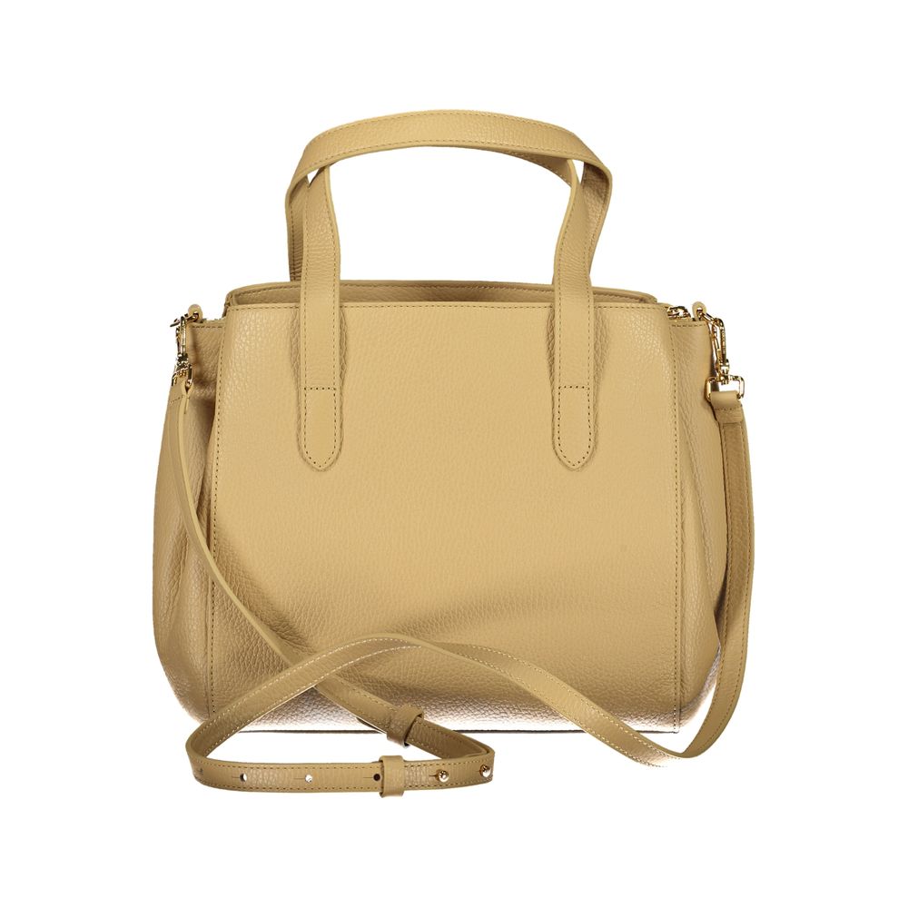 Bolso de mano de piel beige Coccinelle