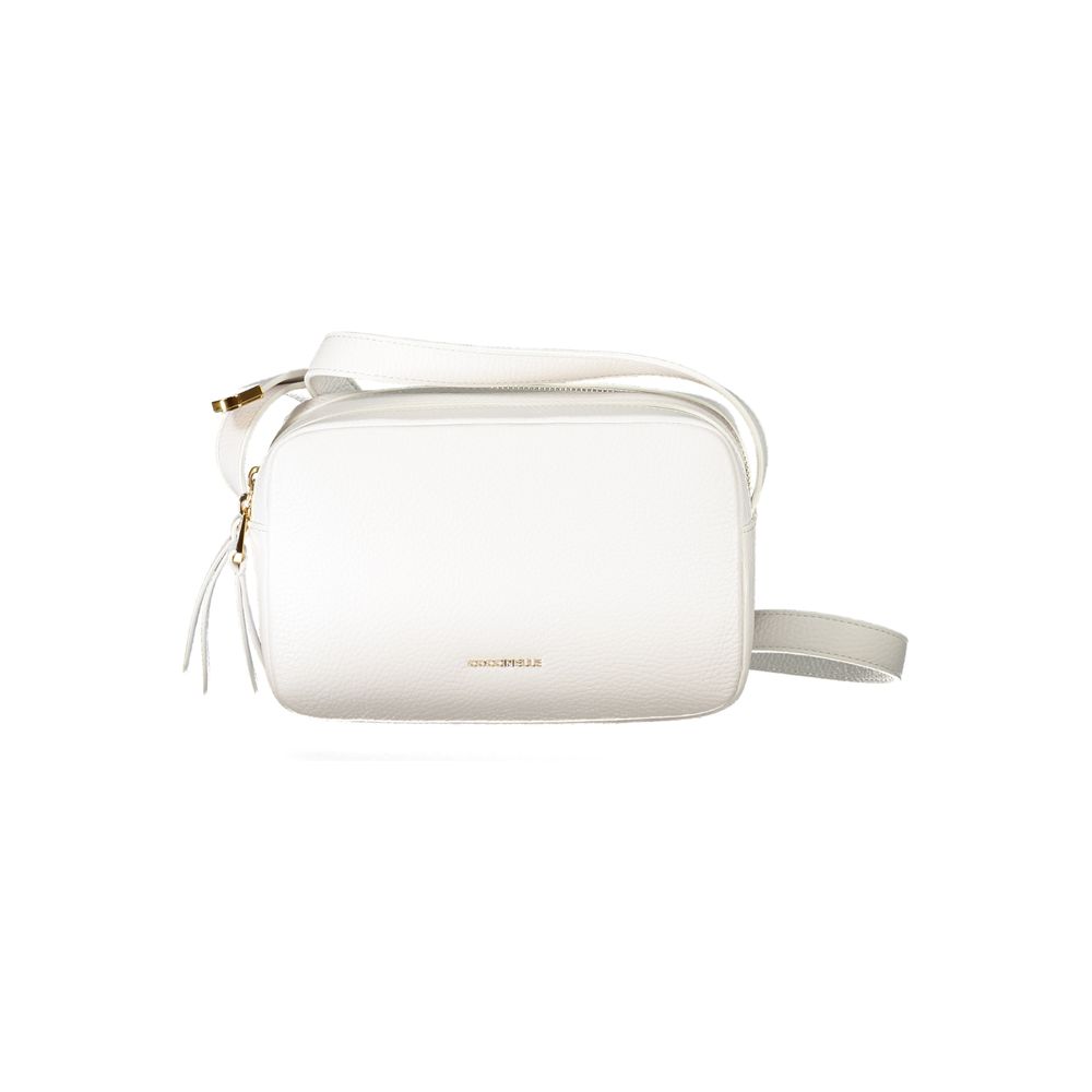 Bolso de mano de piel blanca Coccinelle