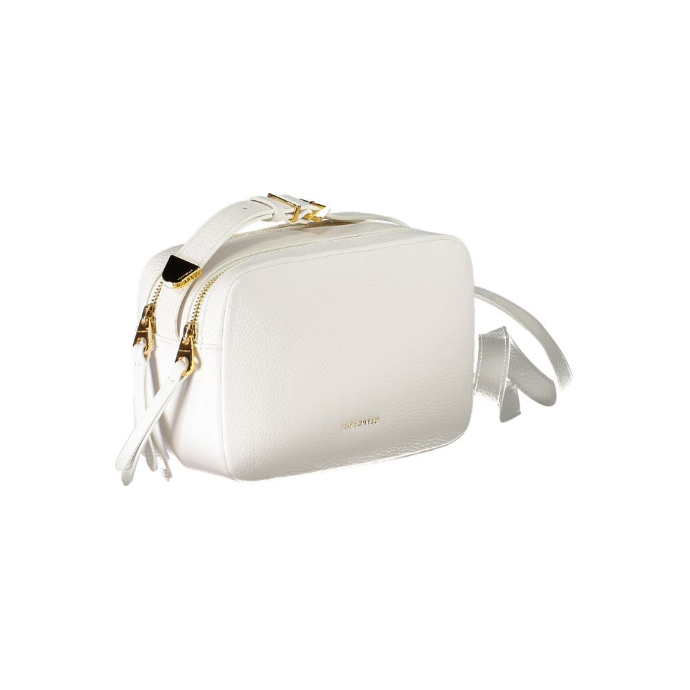 Bolso de mano de piel blanca Coccinelle