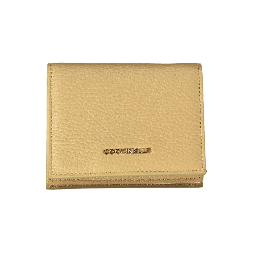 Cartera de piel beige Coccinelle