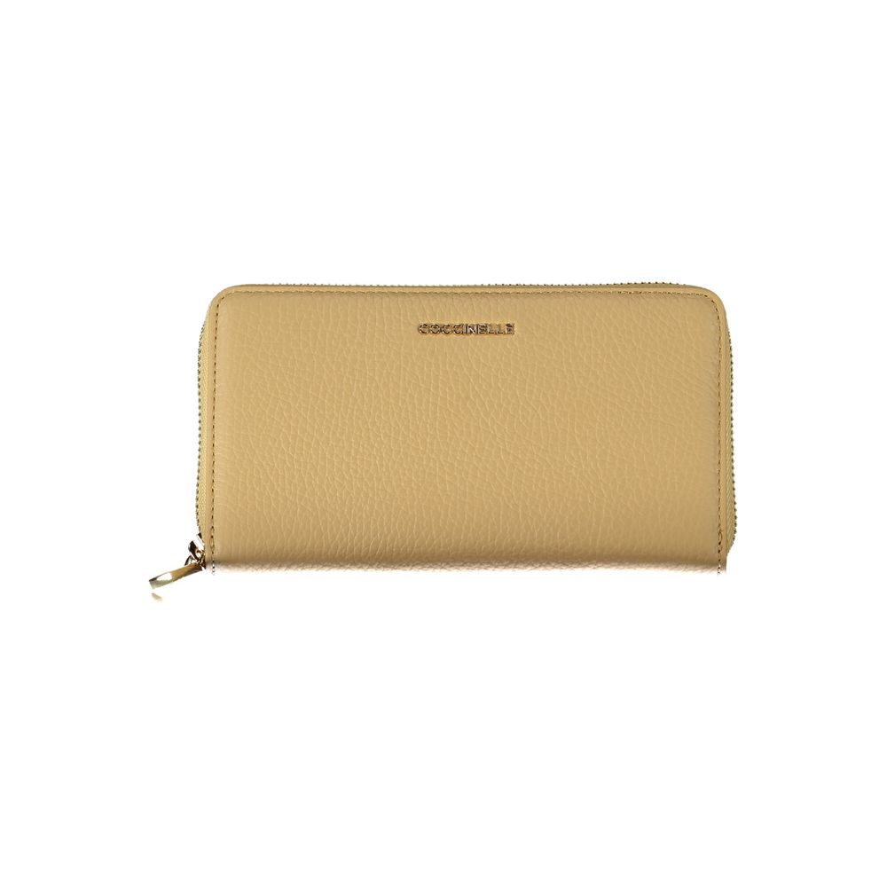 Cartera de piel beige Coccinelle