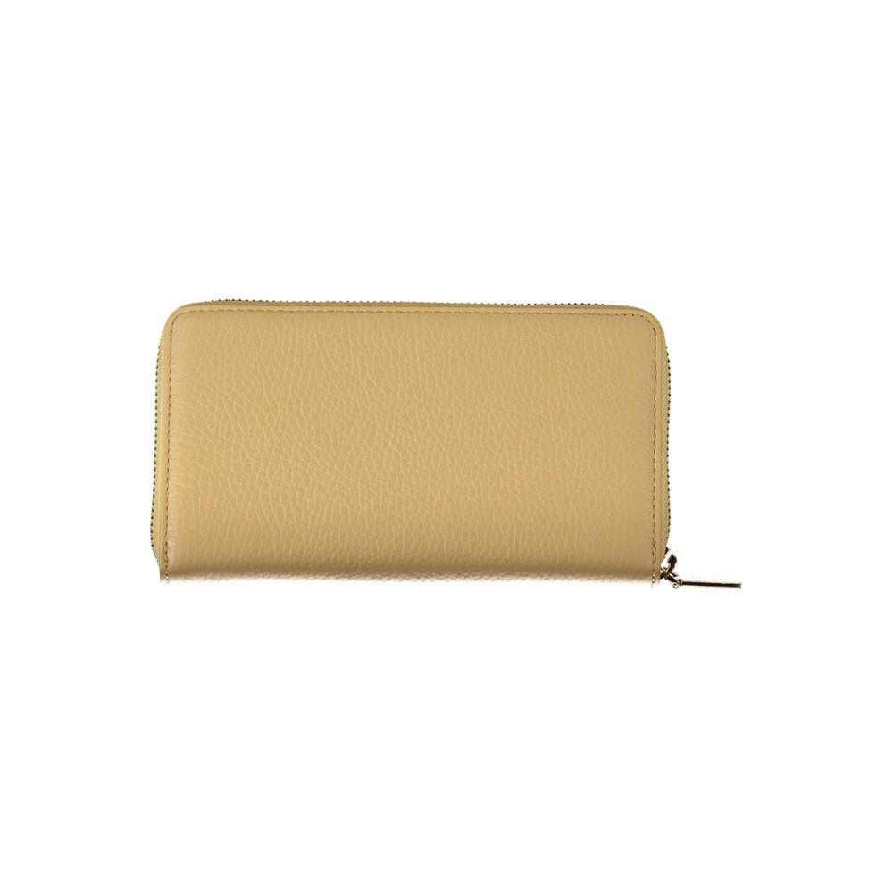 Cartera de piel beige Coccinelle