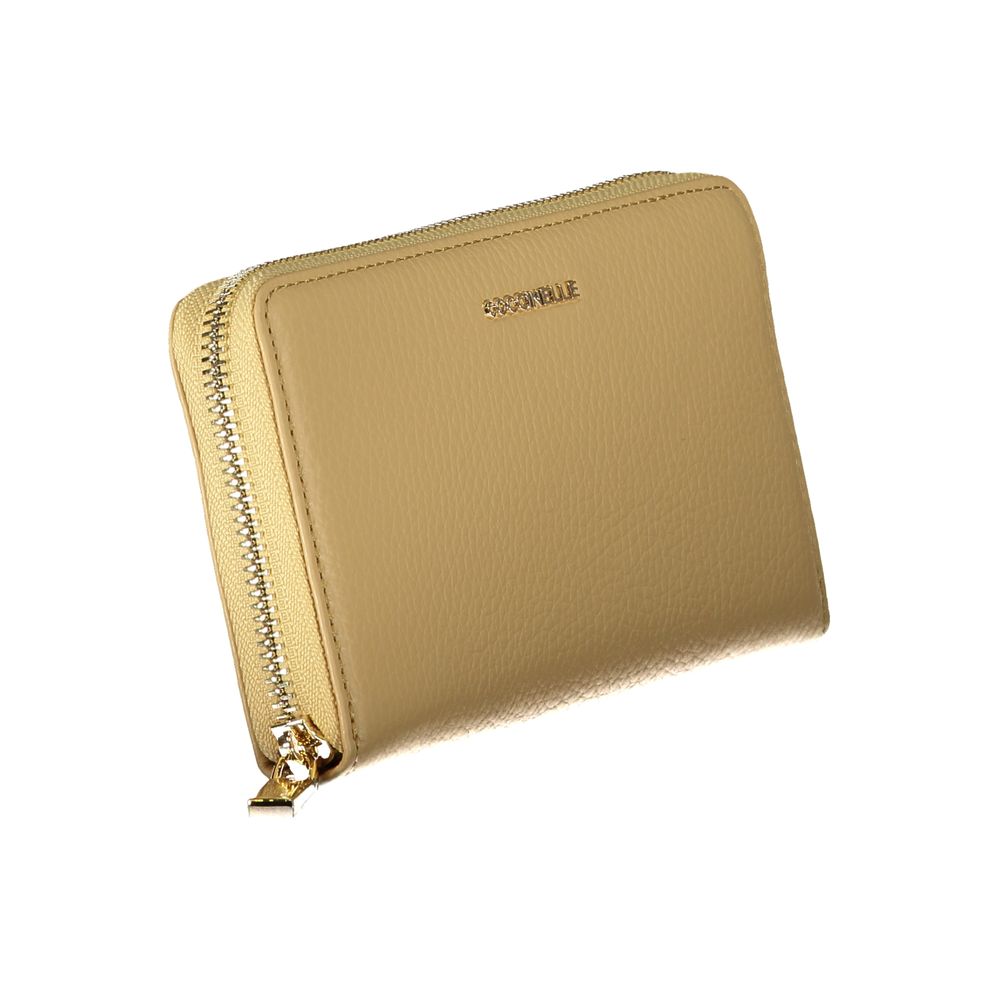 Cartera de piel beige Coccinelle