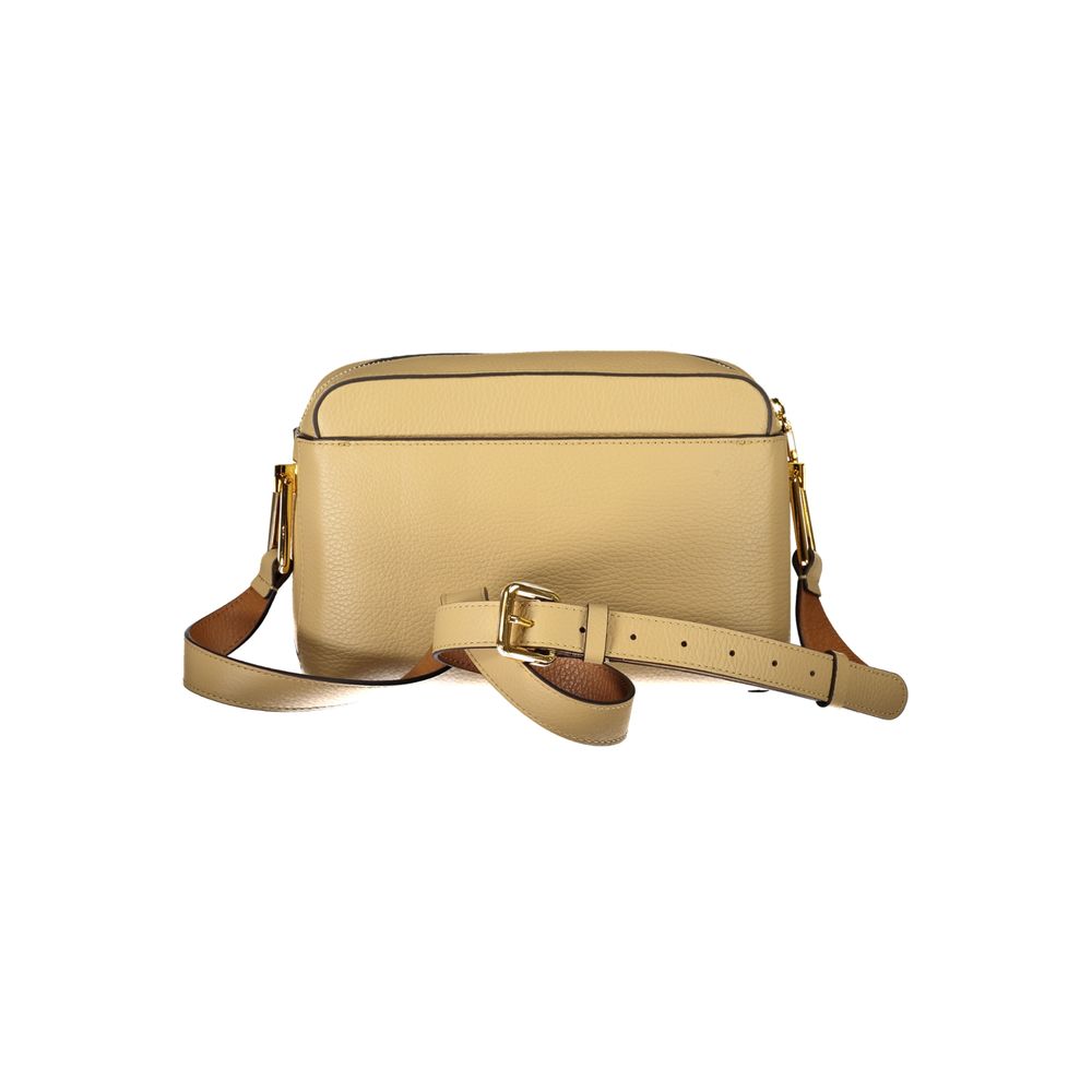 Bolso de mano de piel beige Coccinelle