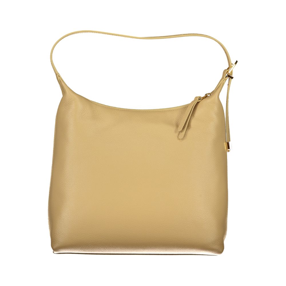 Bolso de mano de piel beige Coccinelle