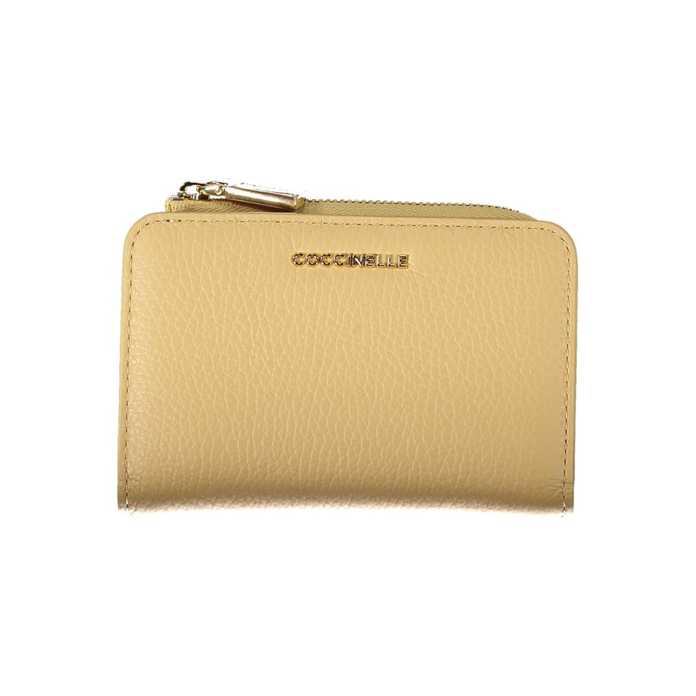 Cartera de piel beige Coccinelle