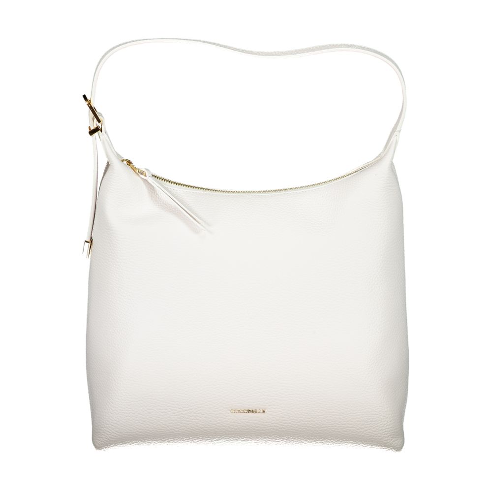 Bolso de mano de piel blanca Coccinelle