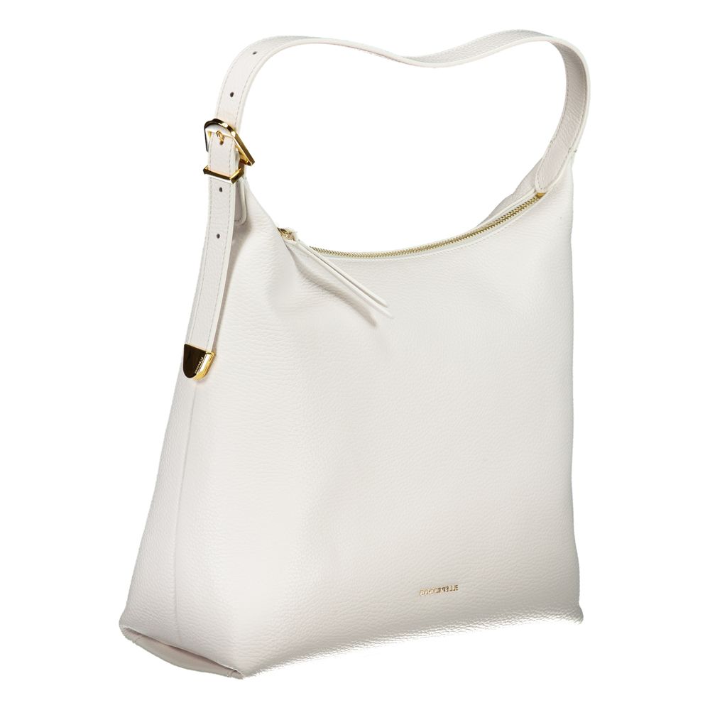 Bolso de mano de piel blanca Coccinelle