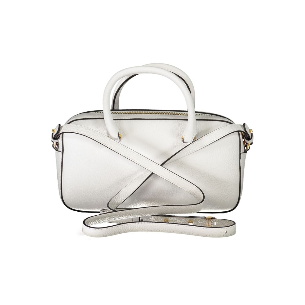 Bolso de mano de piel blanca Coccinelle