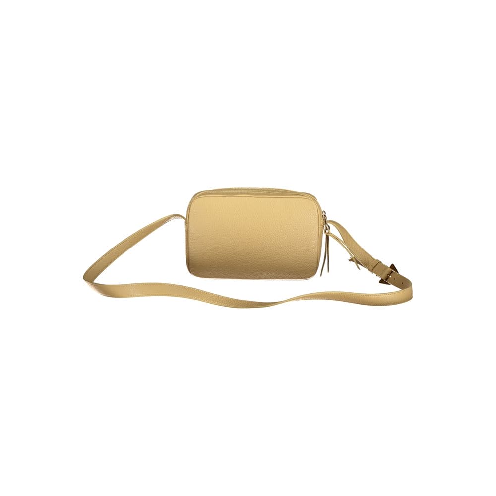 Bolso de mano de piel beige Coccinelle