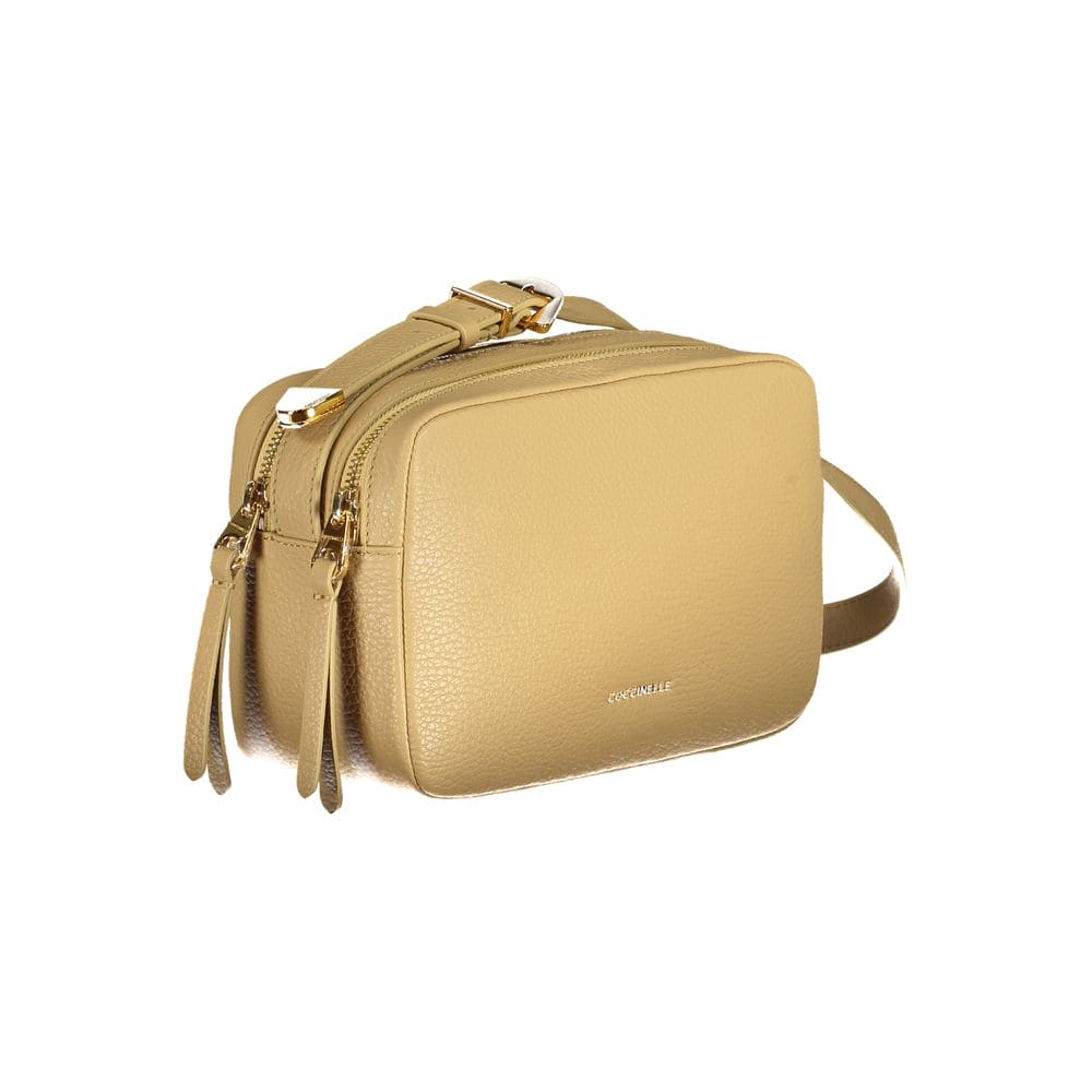 Bolso de mano de piel beige Coccinelle