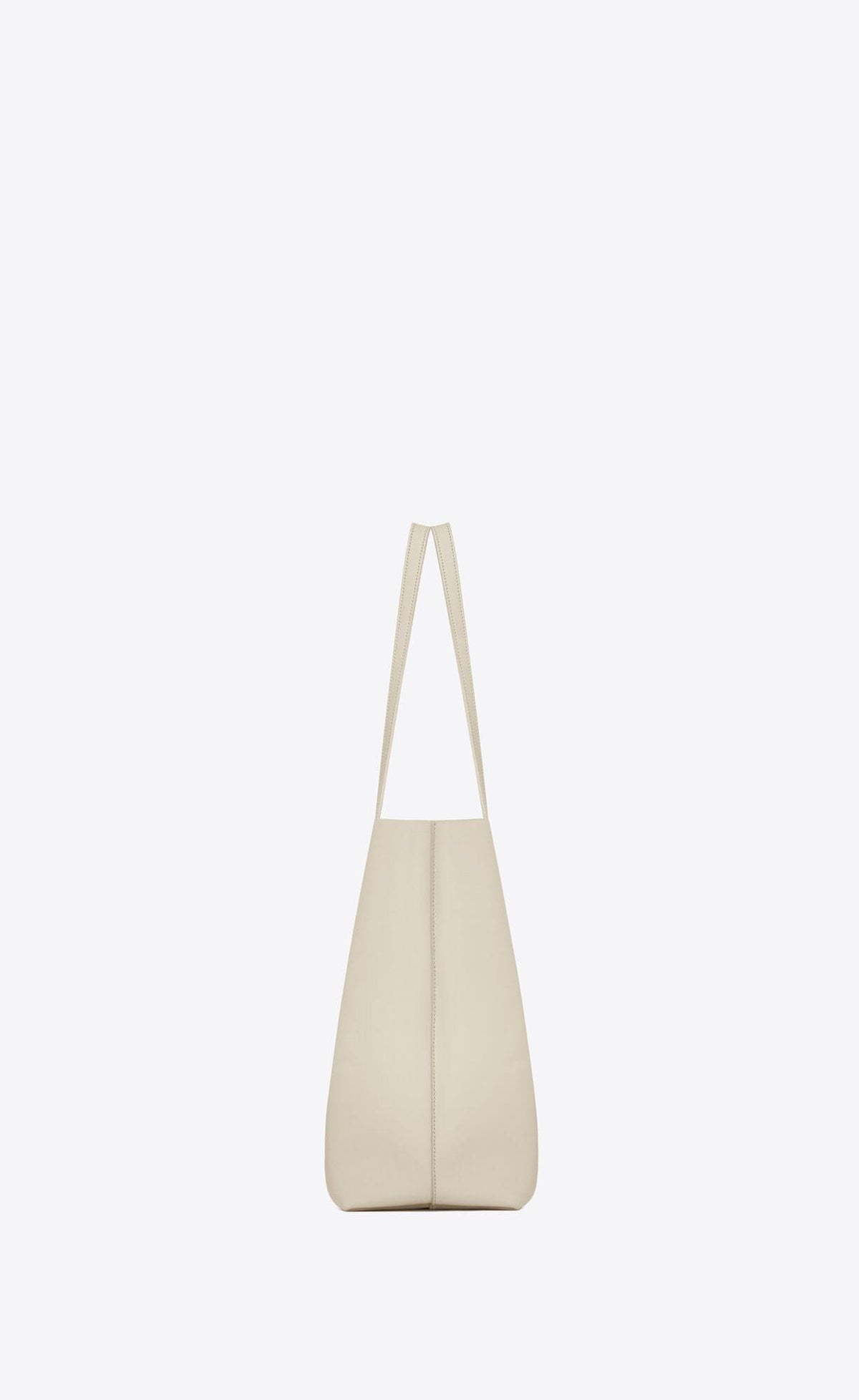 Bolso de hombro tipo tote de piel de becerro blanca de Saint Laurent