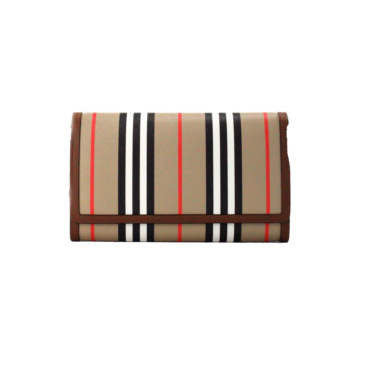 Sac à bandoulière portefeuille en cuir E-Canvas marron Burberry Hannah Icon Stripe Archive