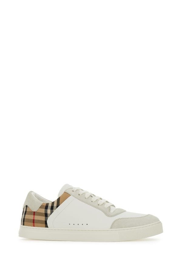 Zapatillas Burberry de piel de becerro multicolor en blanco