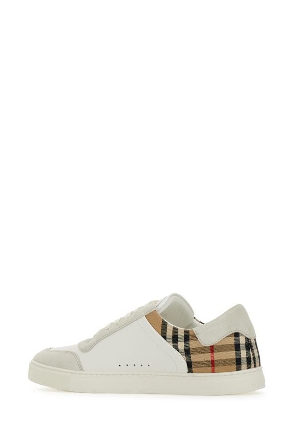 Zapatillas Burberry de piel de becerro multicolor en blanco