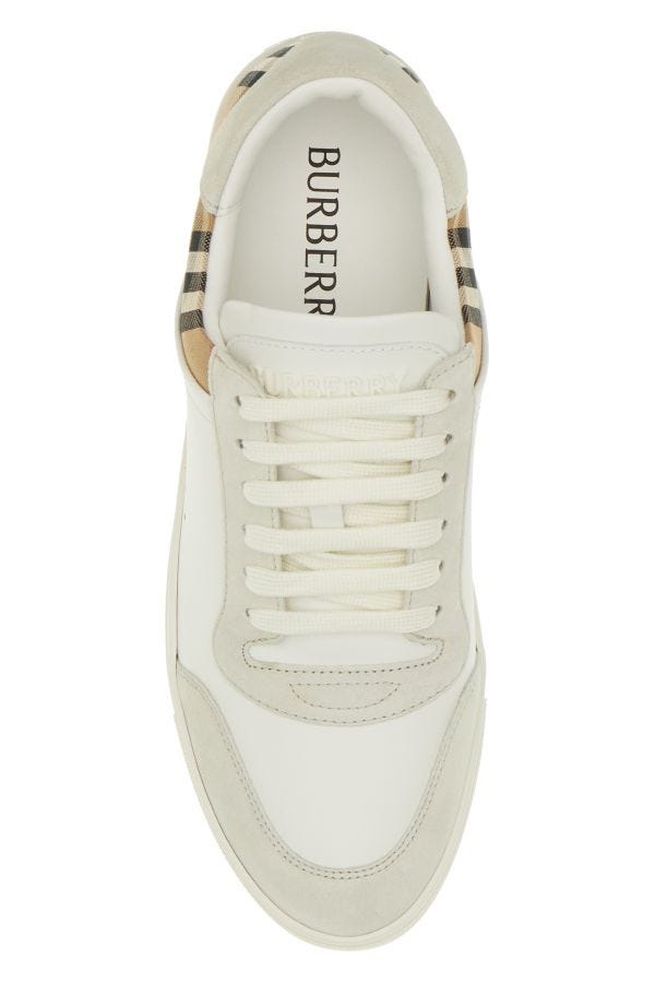 Zapatillas Burberry de piel de becerro multicolor en blanco