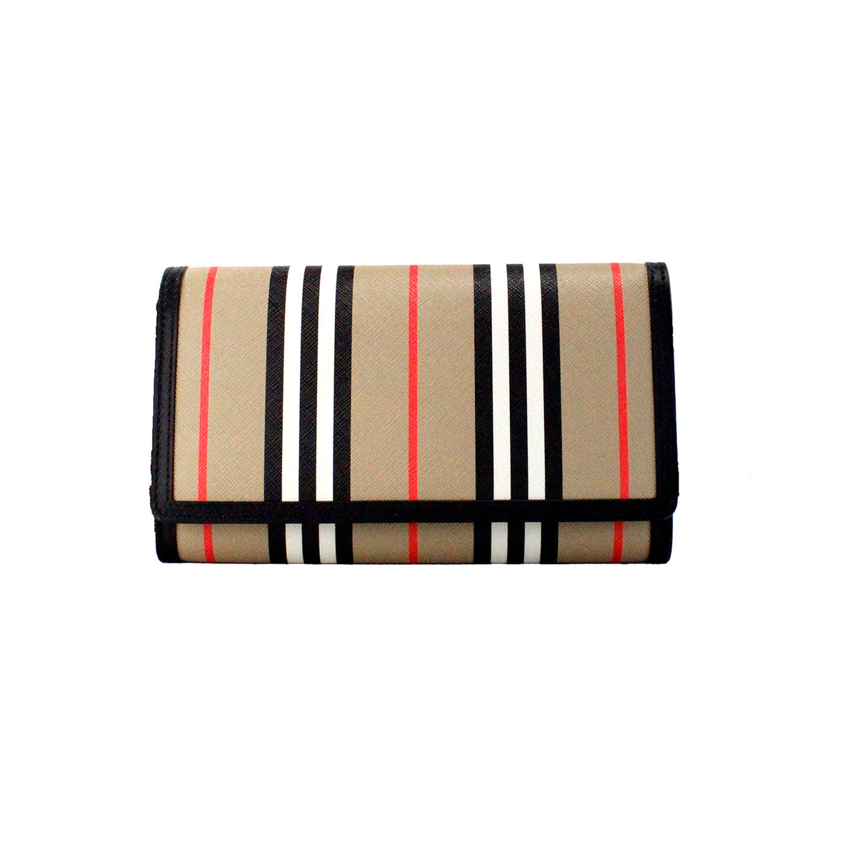 Sac à bandoulière portefeuille en cuir E-Canvas noir Hannah Icon Stripe Archive de Burberry