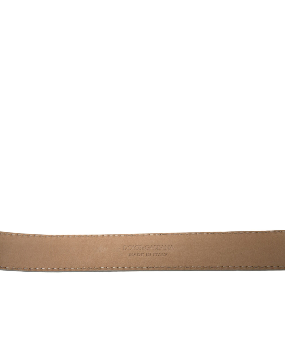 Ceinture Dolce &amp; Gabbana en cuir argenté avec boucle en métal et logo pour homme