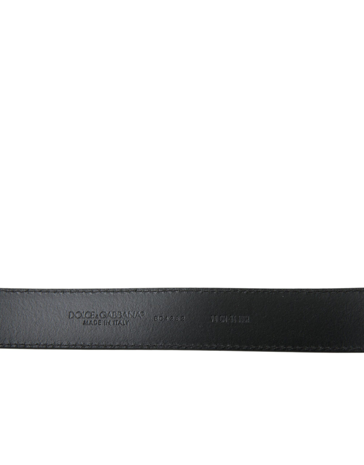 Ceinture Dolce &amp; Gabbana en cuir noir avec boucle en métal argenté pour homme