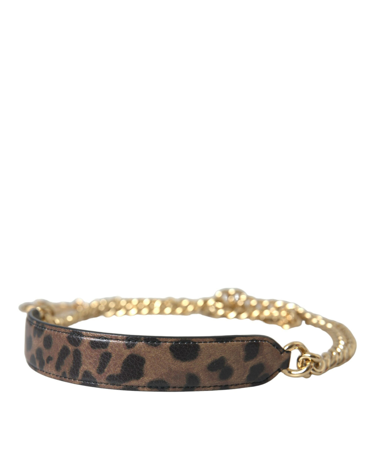 Correa para el hombro con accesorio para bolso de mano con estampado de leopardo marrón de Dolce &amp; Gabbana