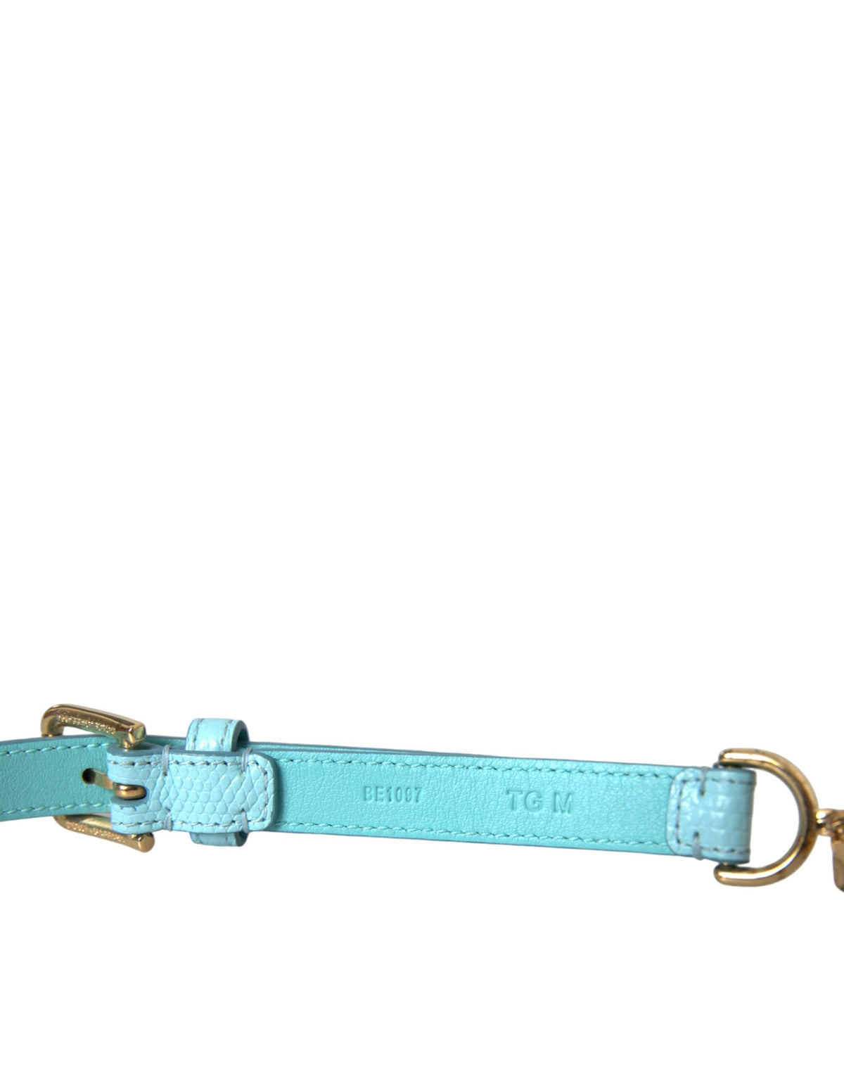 Ceinture en cuir bleu clair avec chaîne et cristaux Dolce &amp; Gabbana