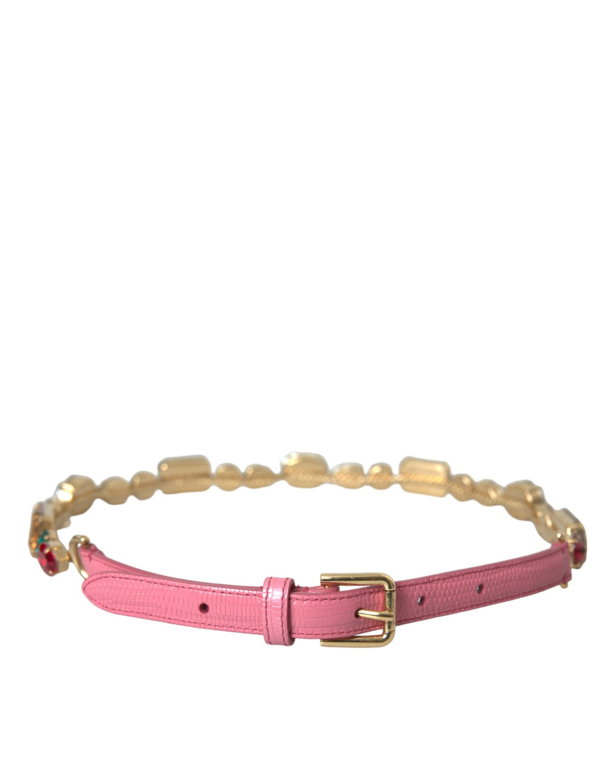 Ceinture en cuir rose ornée de cristaux Dolce &amp; Gabbana