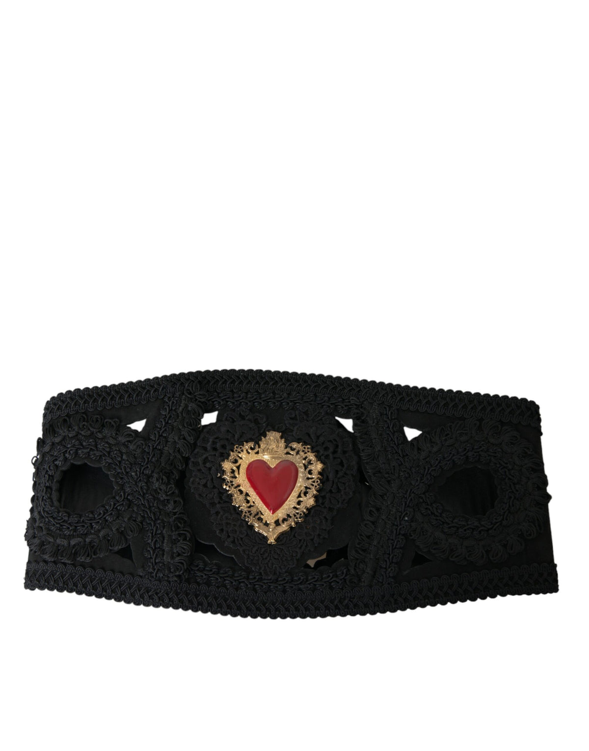 Ceinture en toile noire ornée Dolce &amp; Gabbana pour femme