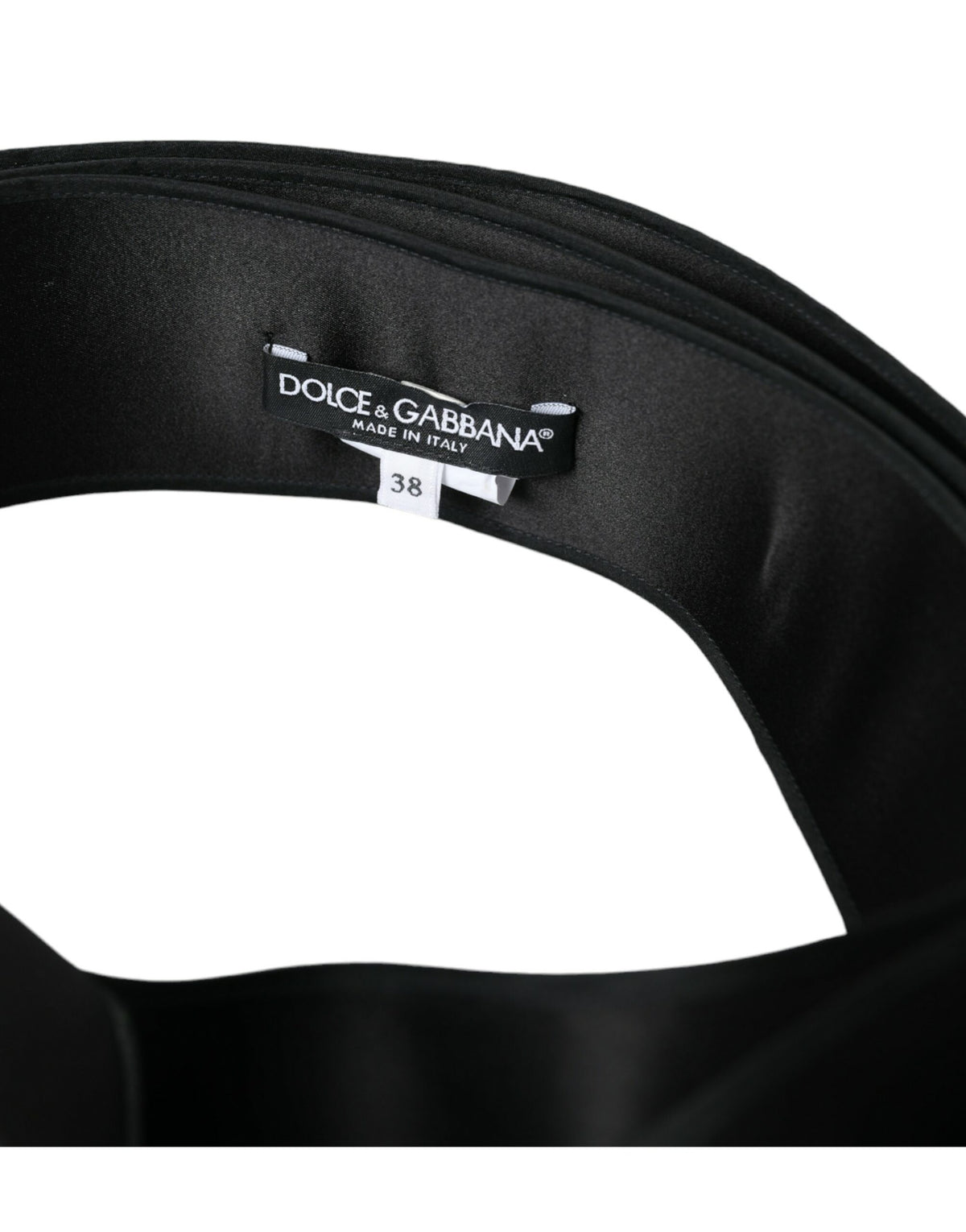 Ceinture en satin de soie noire Dolce &amp; Gabbana pour femme