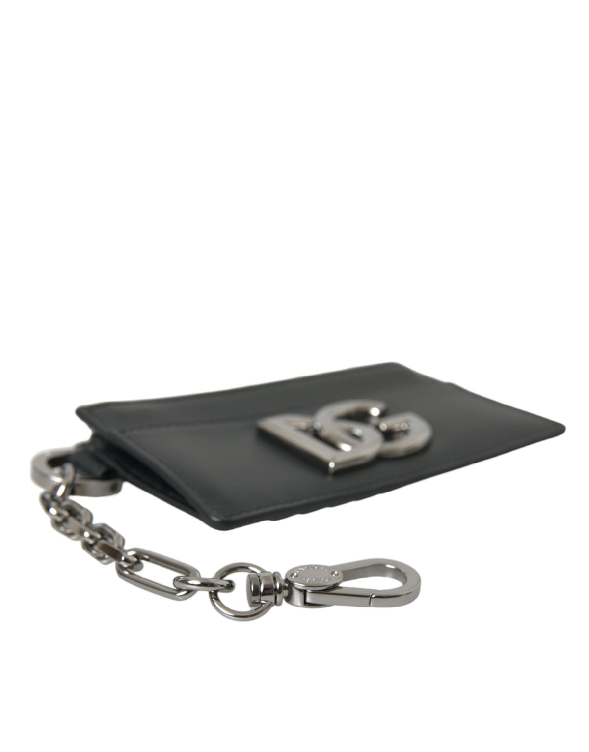 Portefeuille porte-cartes en cuir de veau noir Dolce &amp; Gabbana avec logo DG pour homme