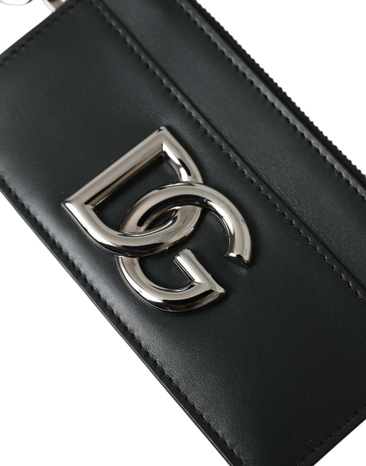 Cartera con tarjetero y logotipo DG de piel de becerro negra de Dolce &amp; Gabbana para hombre