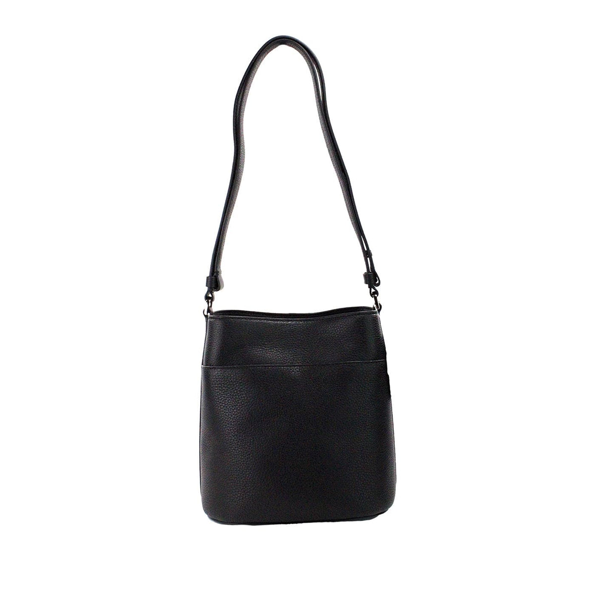 Bolso bandolera tipo cubo de piel granulada negra Leila de Kate Spade