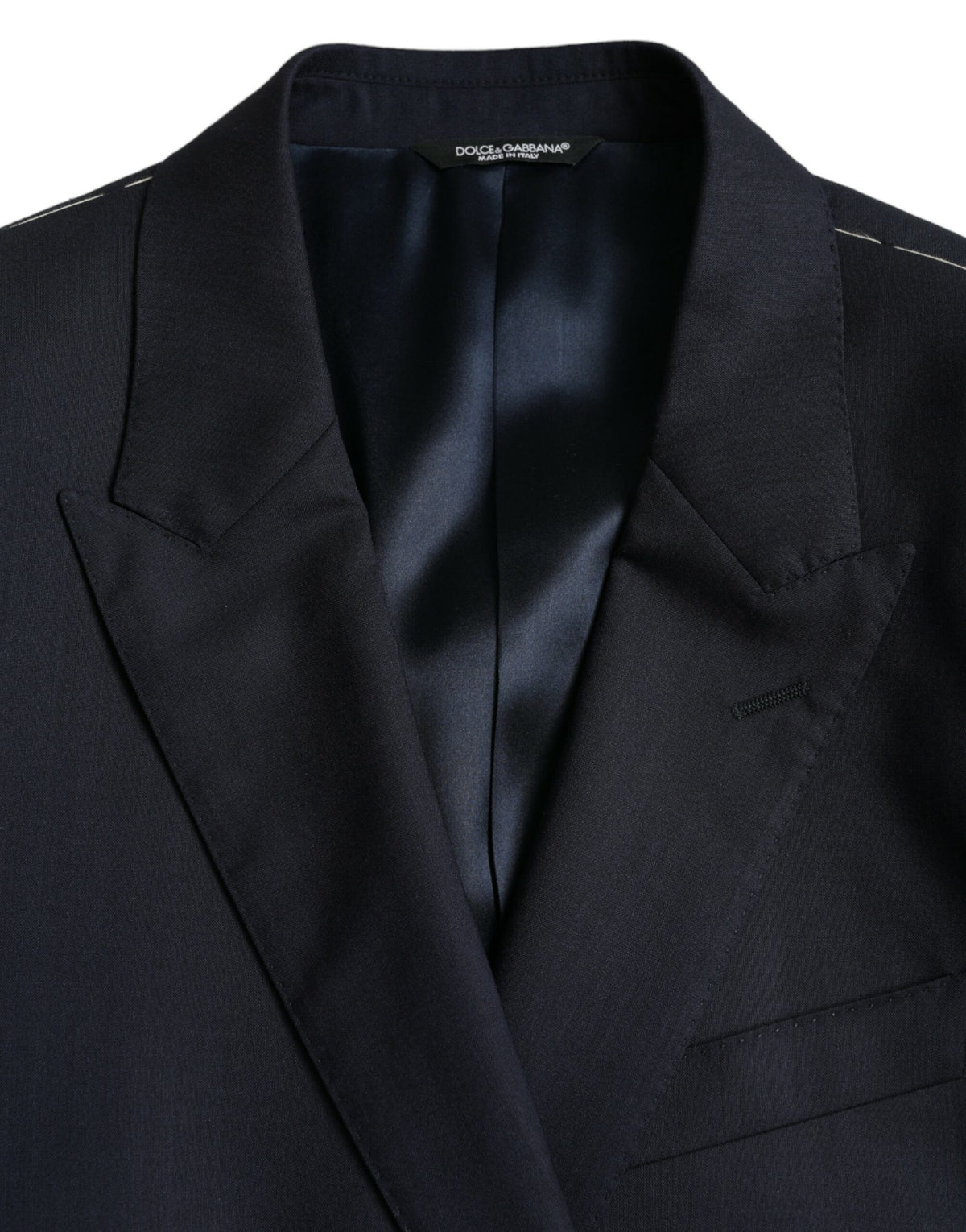 Blazer de botonadura sencilla de lana azul oscuro de Dolce &amp; Gabbana