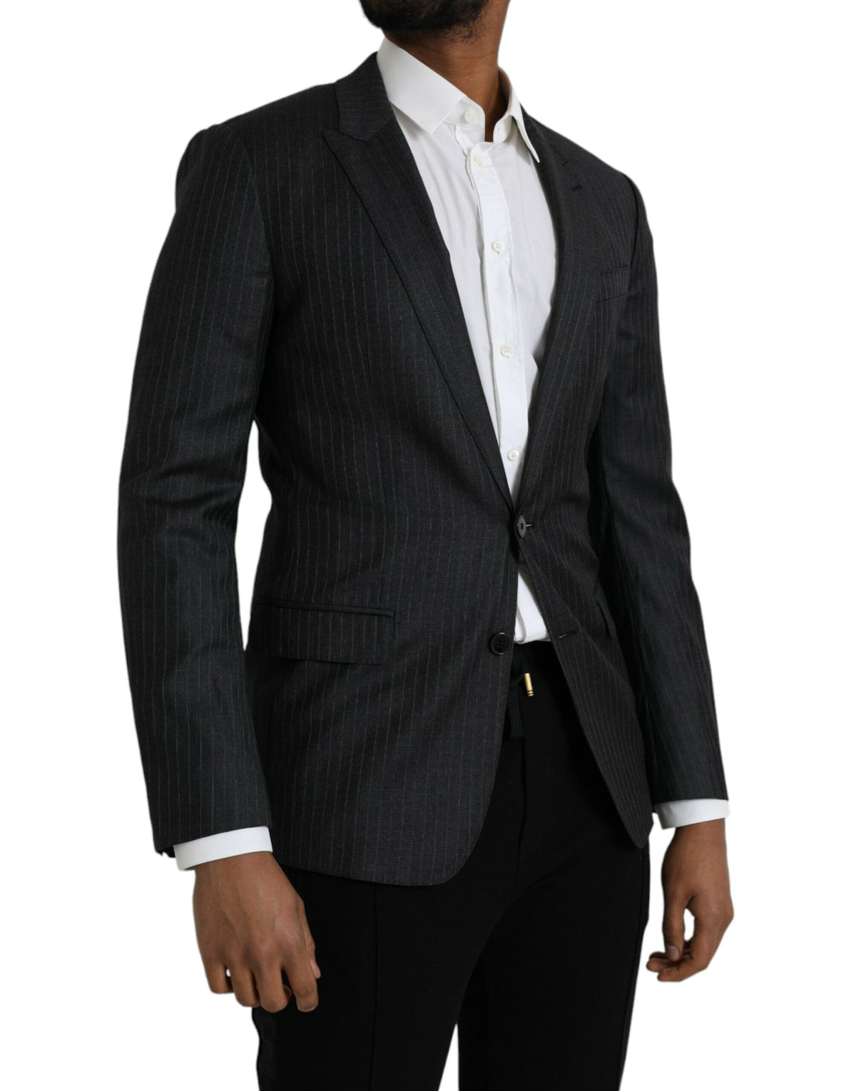 Blazer de botonadura sencilla con rayas negras MARTINI de Dolce &amp; Gabbana