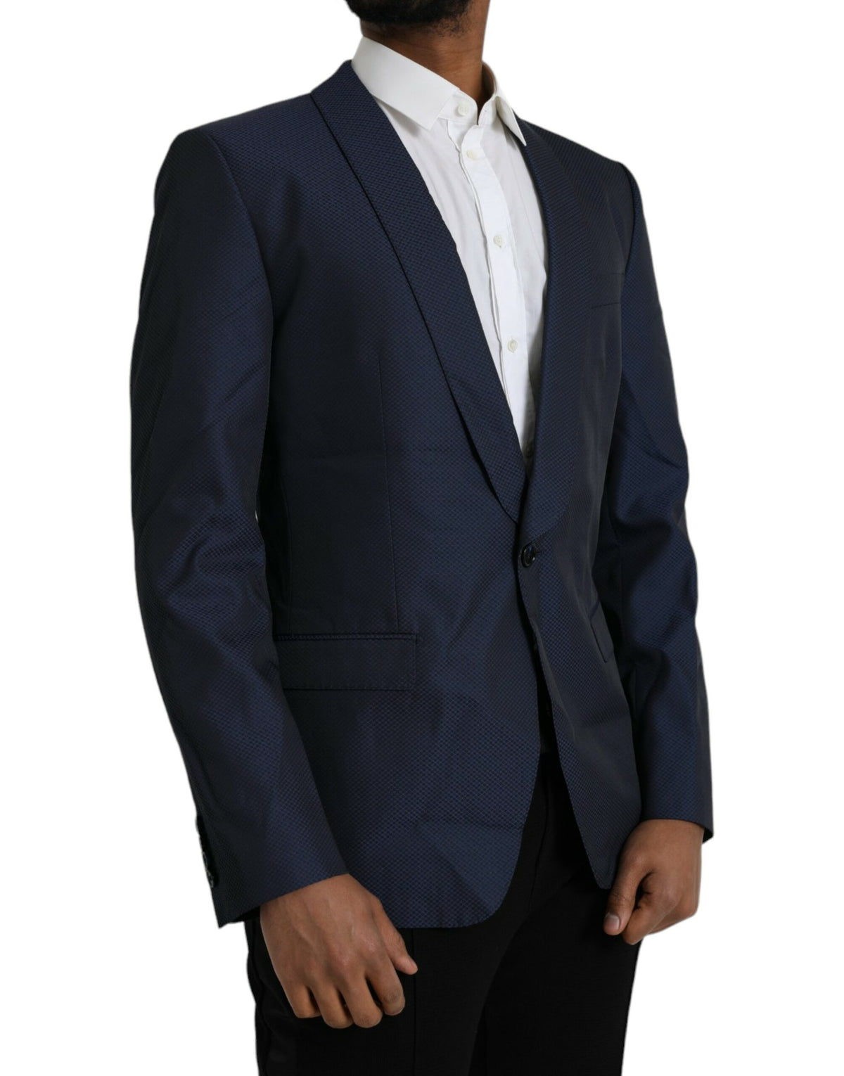 Blazer de botonadura sencilla con chal MARTINI en azul de Dolce &amp; Gabbana