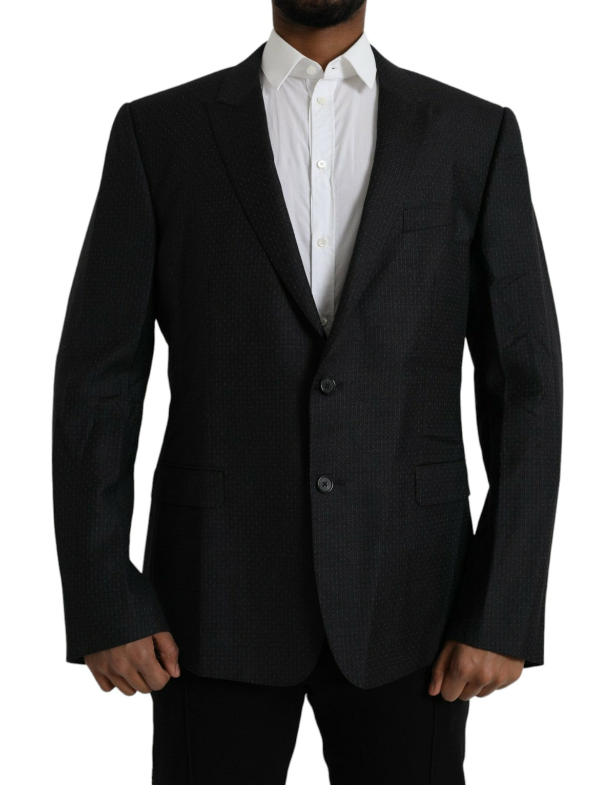 Blazer à boutonnage simple en laine noire MARTINI de Dolce &amp; Gabbana