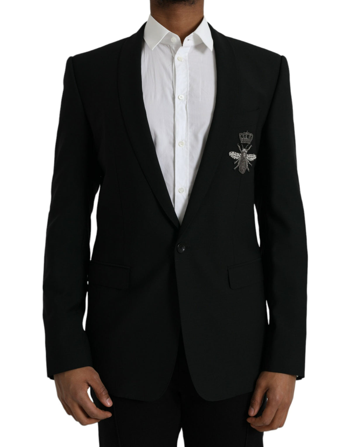 Blazer à boutonnage simple Dolce &amp; Gabbana Black Crown Bee MARTINI