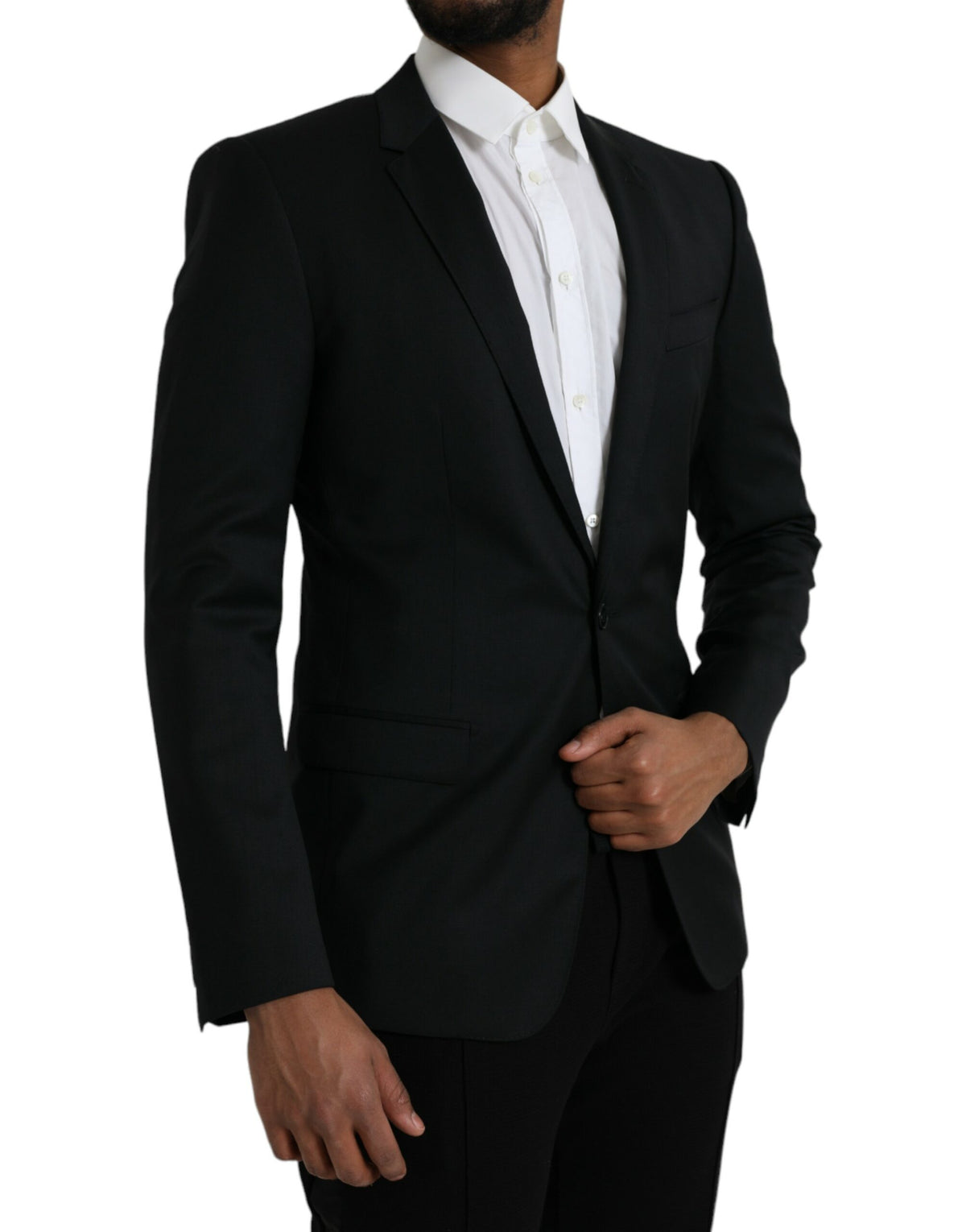 Blazer droit en laine noire MARTINI de Dolce &amp; Gabbana