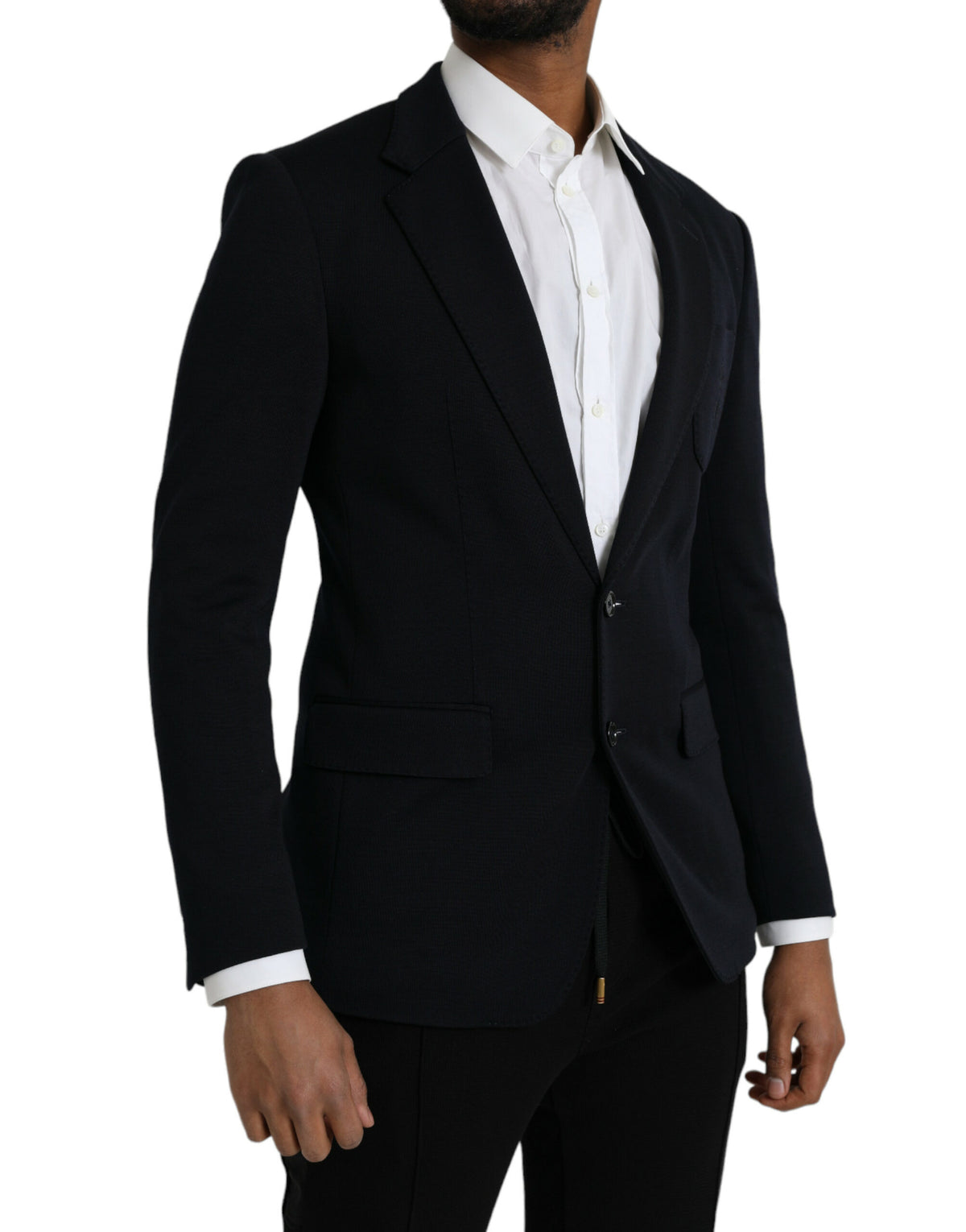 Blazer à boutonnage simple en laine noire Dolce &amp; Gabbana